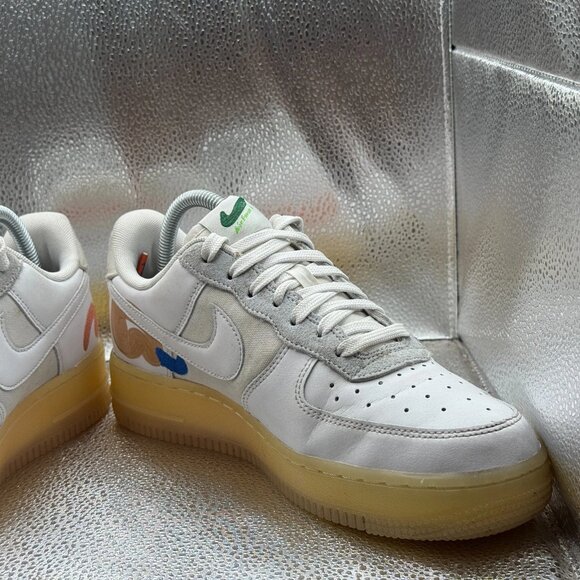 Size 7 Nike Mayumi Yamase x Air Force 1 Mens White Flyleather Sneaker DB3598-100 - Picture 5 of 11